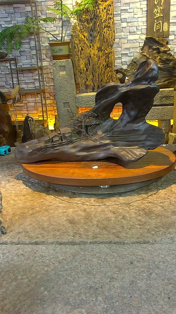 木金丝楠阴沉木山水摆件