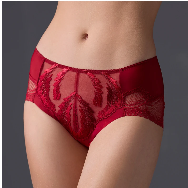 AIMER/爱慕烟火星辰美体蕾丝舒适性感女士中腰平角内裤AD230511