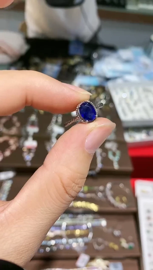 【闪购商品】蓝宝石戒指银S925镶嵌戒指