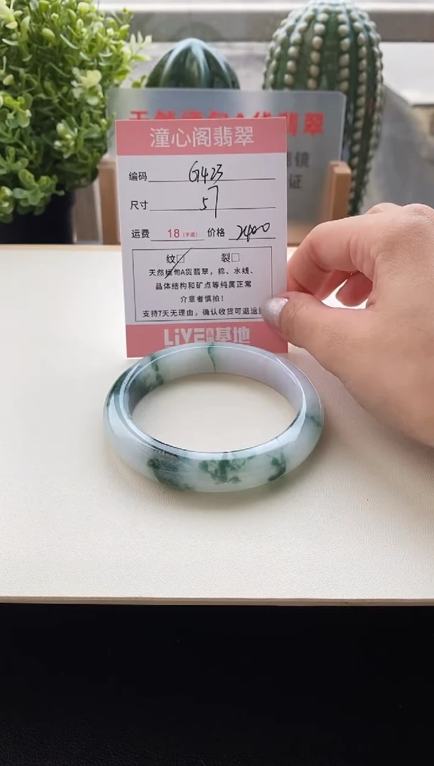 未镶嵌手镯翡翠圈口57编码g423