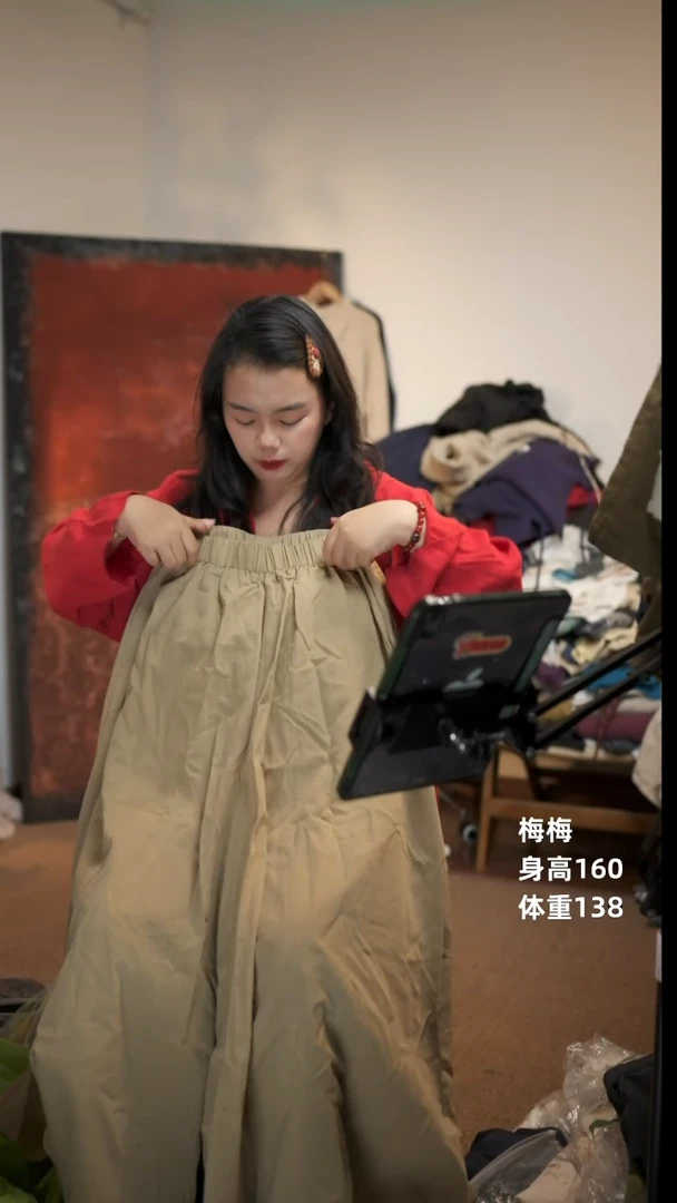 常规卡其色夏季裙裤
