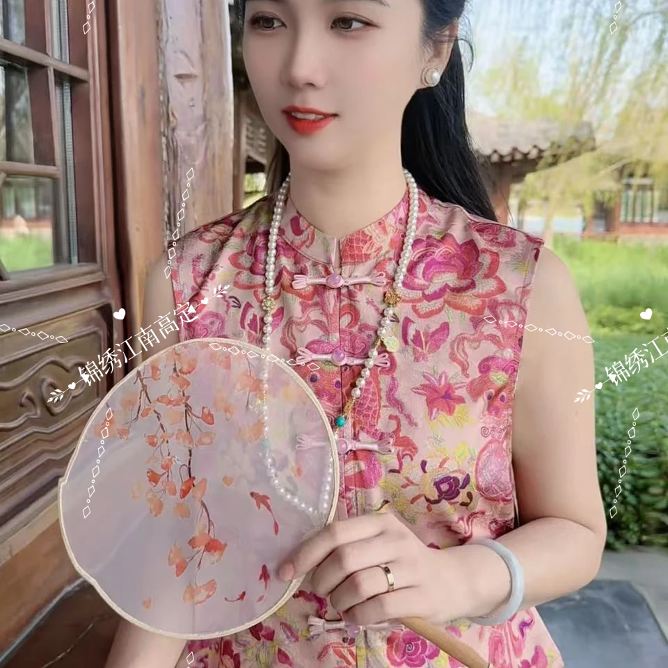 如鱼得水马甲百搭夏季提花圆领常规款R马夹无袖印花气质时尚上衣