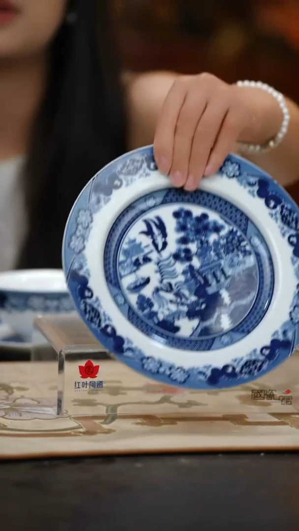 2个微瑕古典园林8英寸平盘