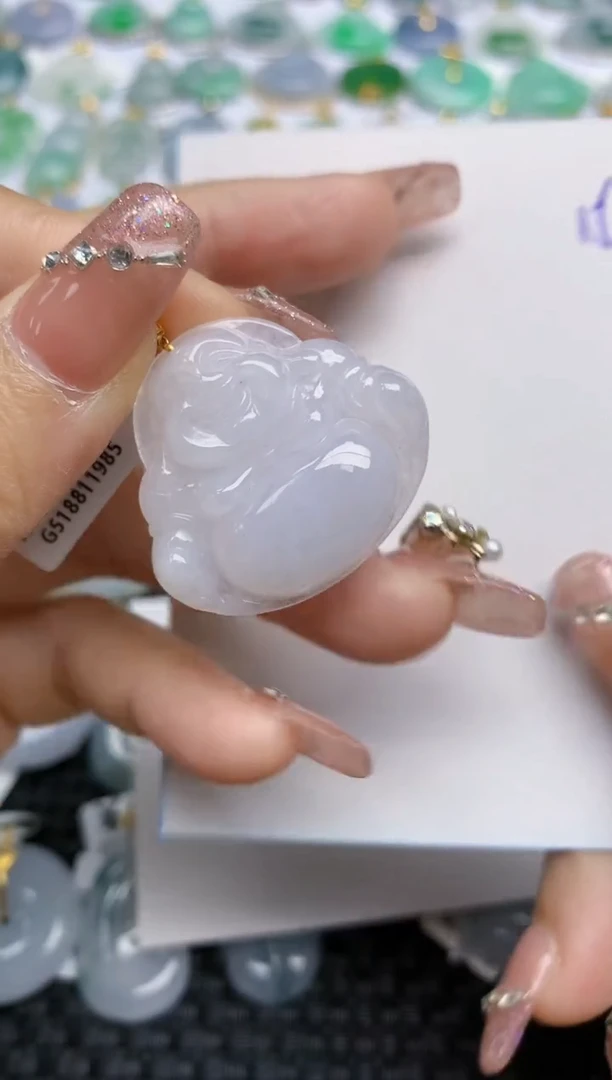 【闪购商品】翡翠颈饰18K金镶嵌天然A货翡翠 15