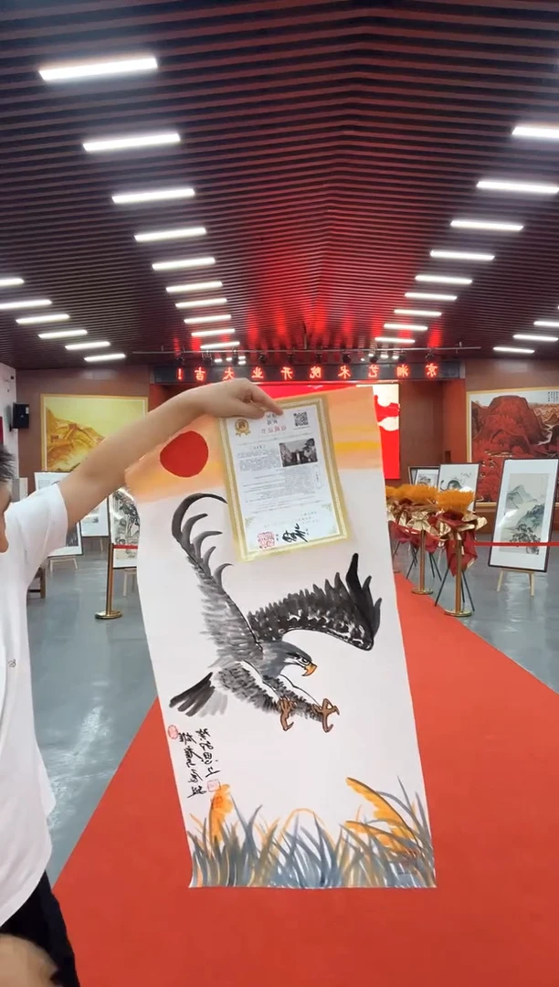 国画三尺宣纸画芯雄鹰展翅