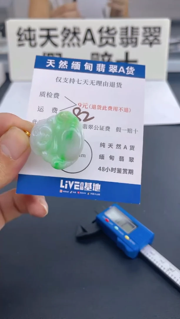 颈饰18K金镶嵌翡翠纯天然缅甸翡翠A货