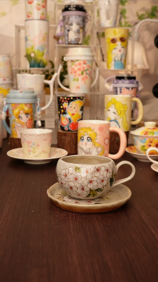 陶景德镇手绘的杯子