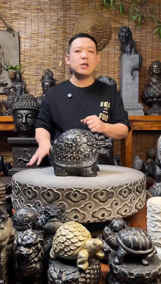 石材30金钱龙龟天然青石雕刻