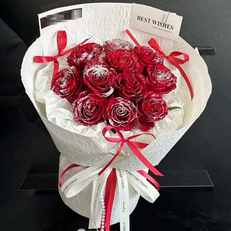 与你有约-11朵落雪玫瑰红玫瑰鲜花束生日鲜花小时达花店配送上门送女友小香风送闺蜜礼物Q291