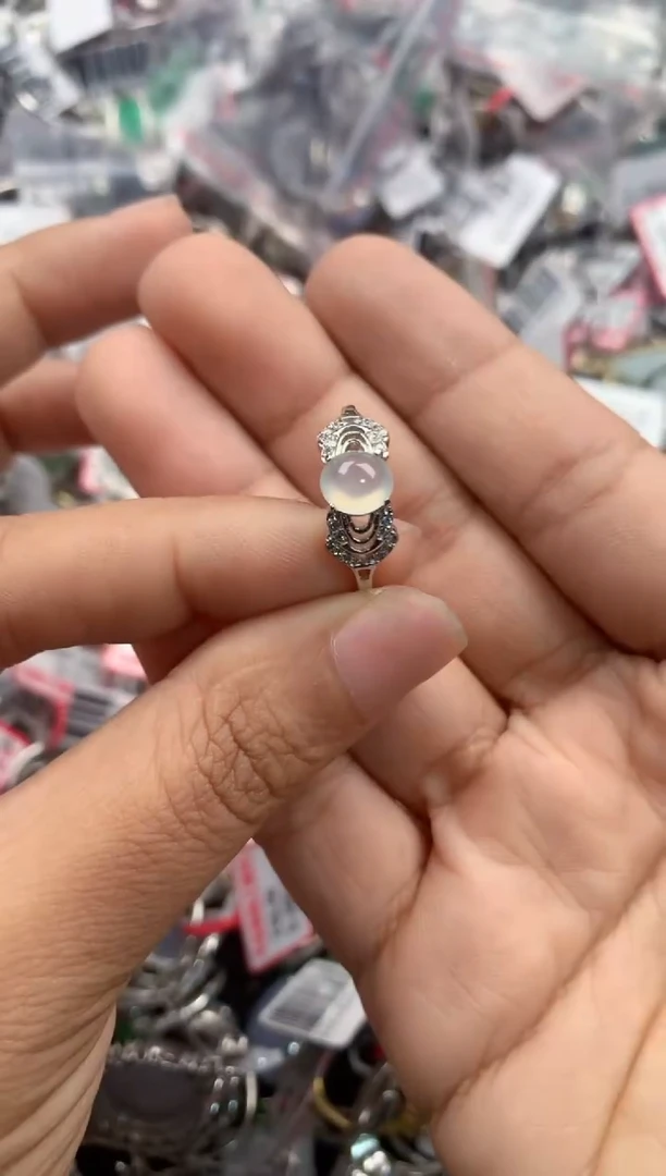 银S925镶嵌戒指翡翠999----2