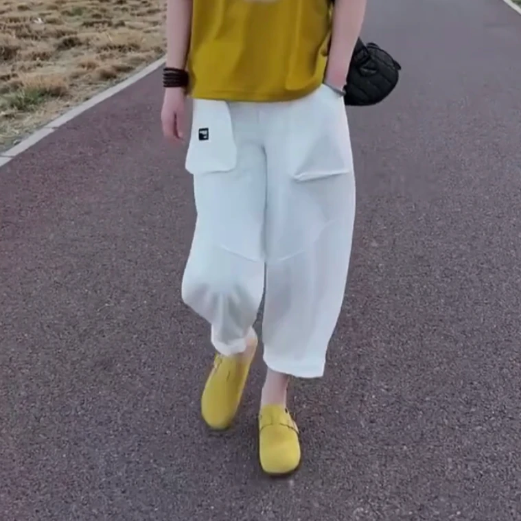 显瘦小个子气质潮流洋气韩版时尚夏季减龄宽松女装休闲裤哈伦裤