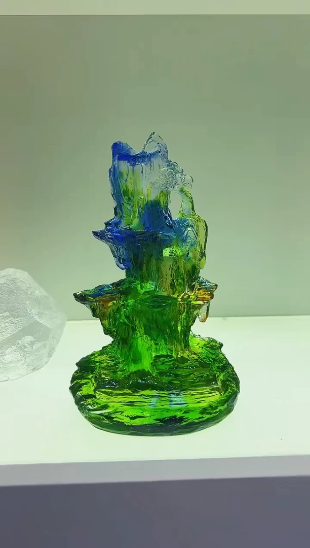 琉璃手工艺品古法琉璃618高山倒流香摆件