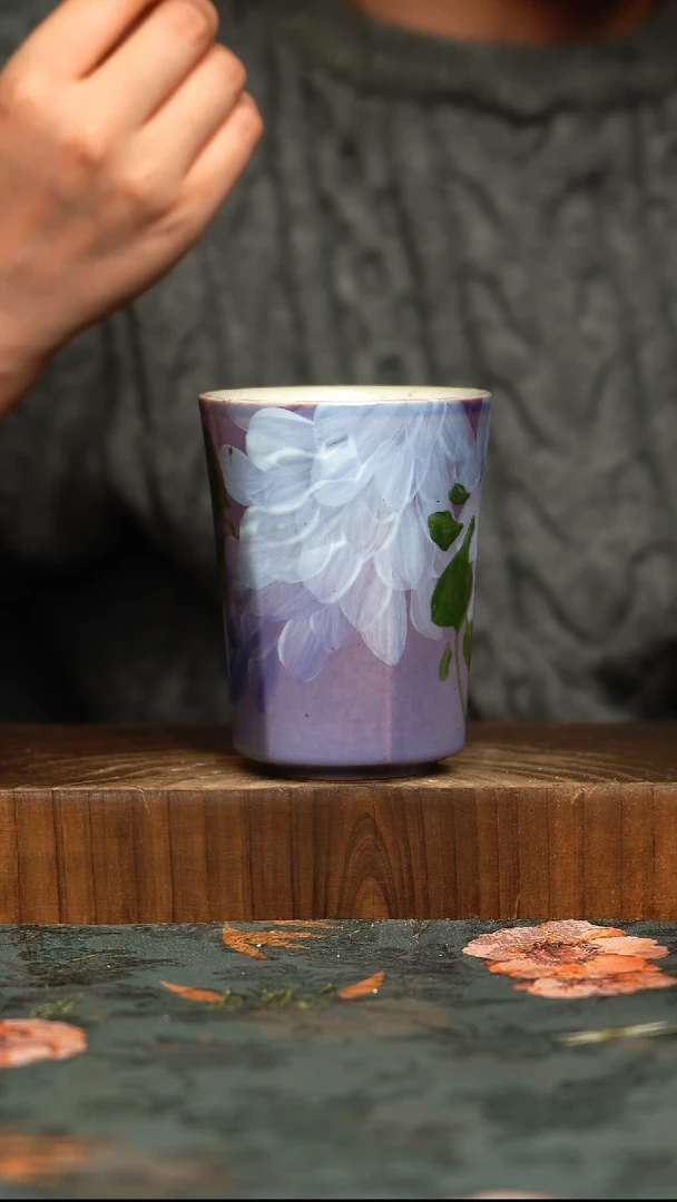 杯釉下彩手工手绘同款陶器