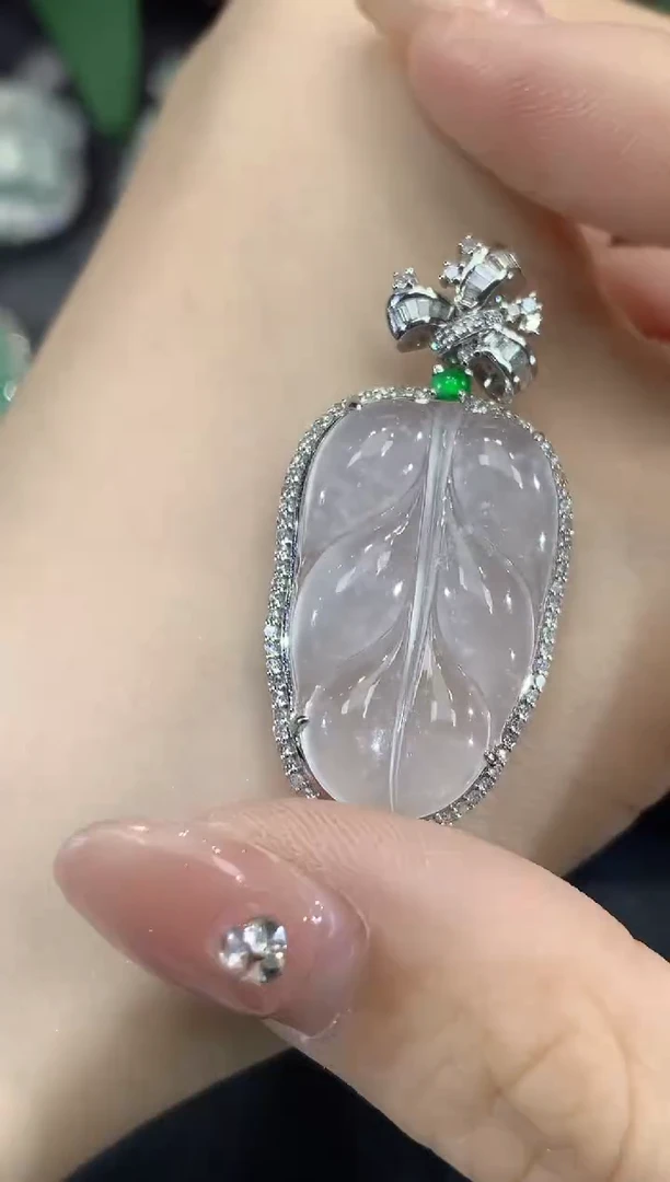 吊坠(不含链)18K金镶嵌翡翠C52翡翠