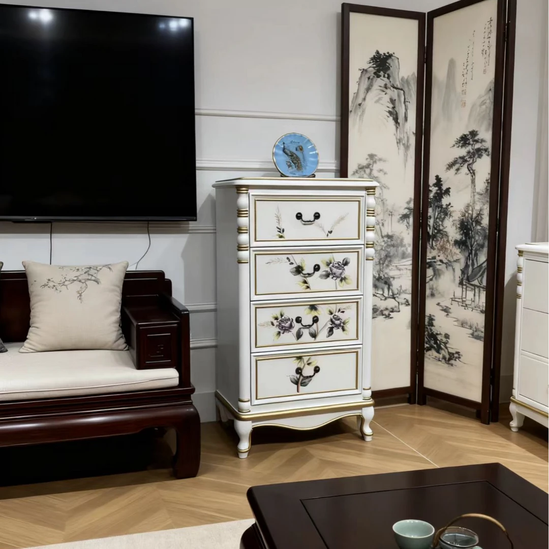 60*38*103美式复古彩绘五斗柜 收纳柜 储物柜