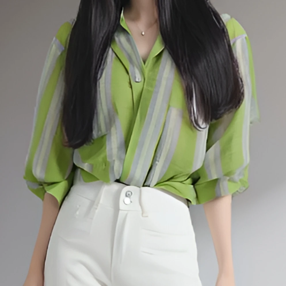 温柔知性衣服春季新款小众衬衫女条纹宽松休闲百搭复古长袖上衣