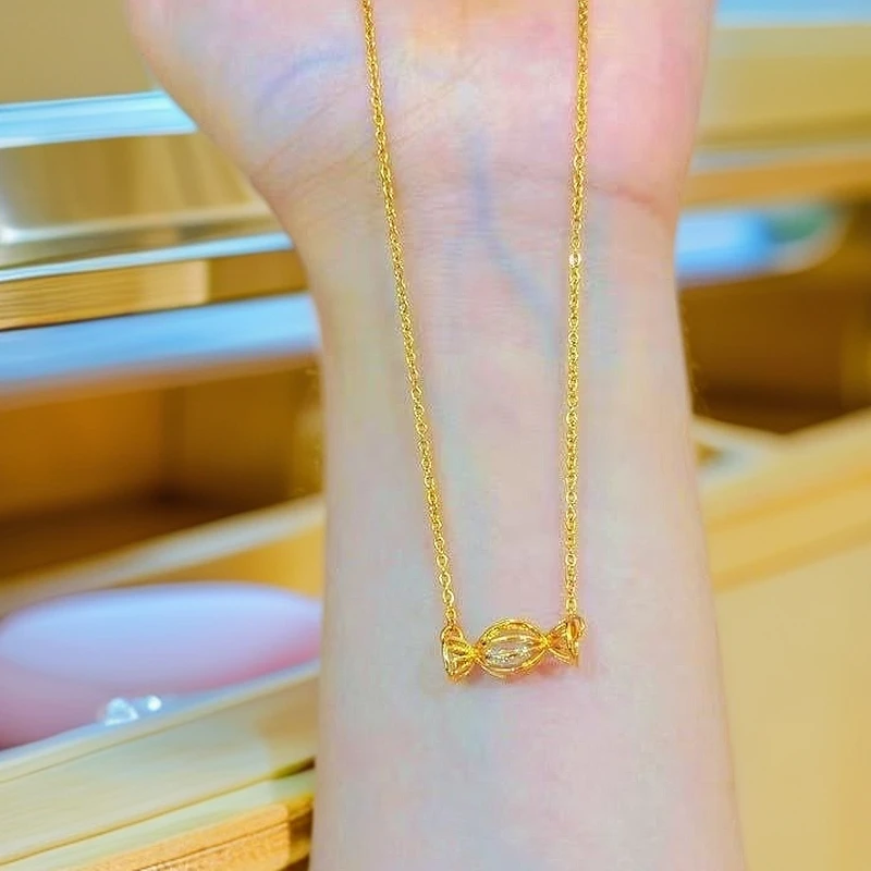 钛钢项链 精美糖果项链饰品锁骨链百搭小众简约轻奢甜美精致坠链