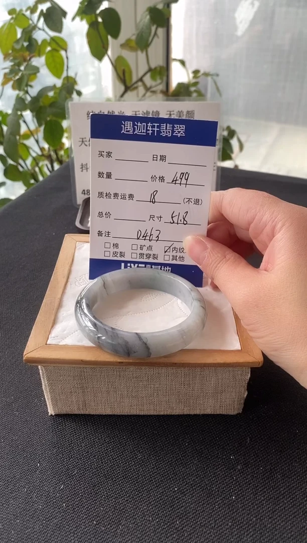 未镶嵌手镯翡翠51.5圈口 D463编码