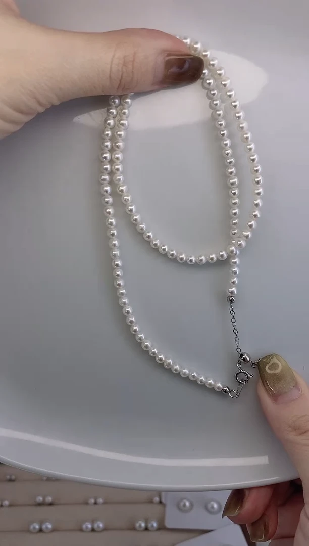 银S925镶嵌耳饰淡水珍珠且**慢019