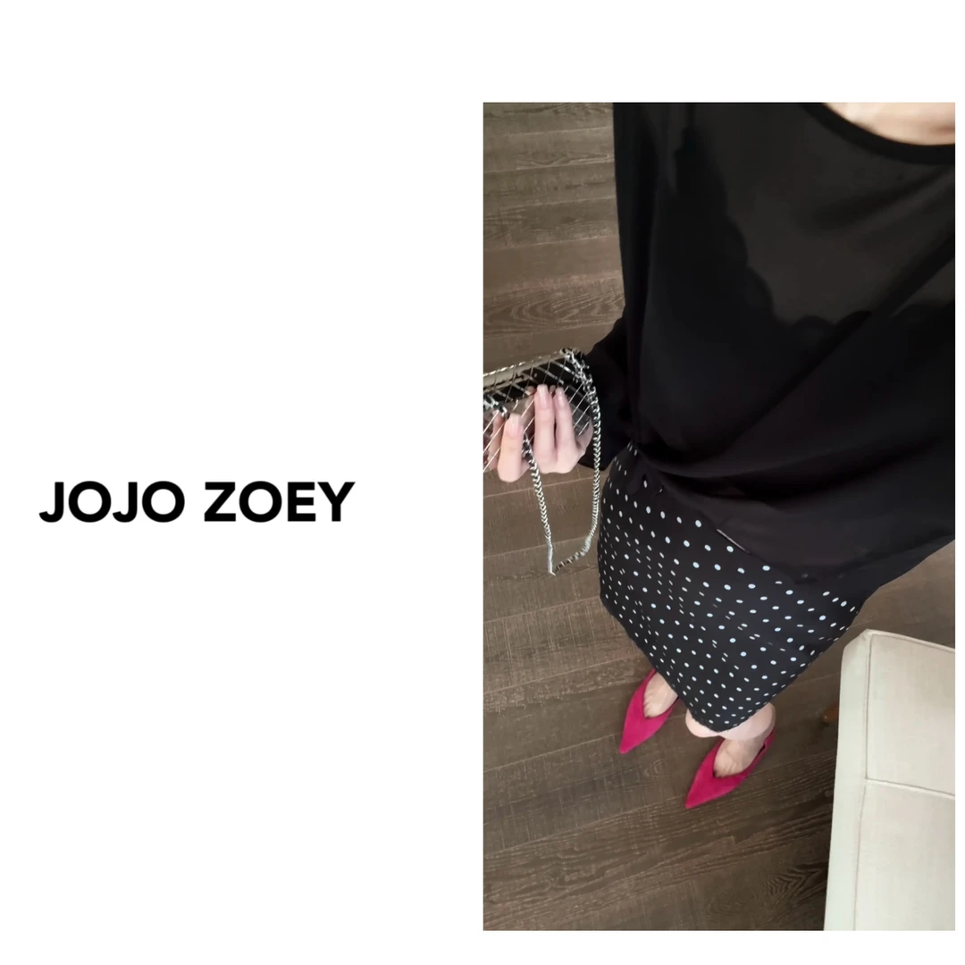 JOJO ZOEY【清仓NO退换】波洛密语~下摆拼蕾丝波点包臀裙女bq-3739