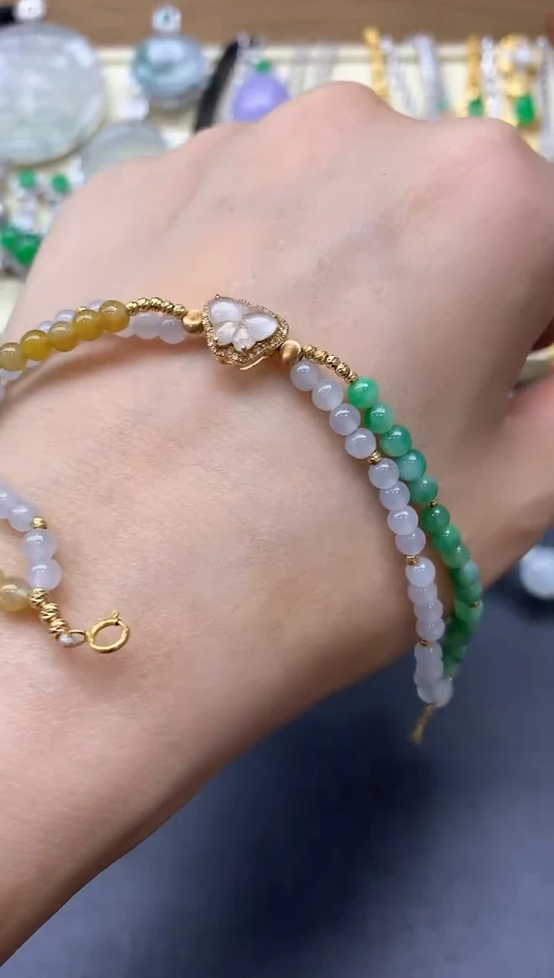 18K金镶嵌手链翡翠322-中国好珍宝