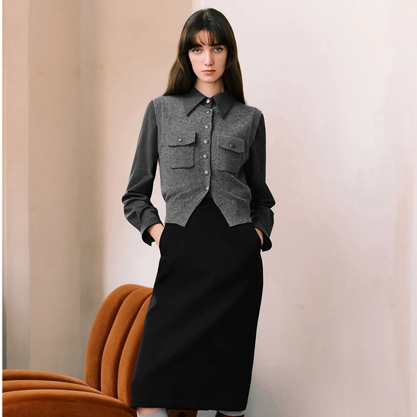 PSALTER诗篇新小众百搭简约气质显瘦时尚真两件连衣裙6C34305260