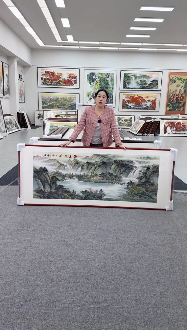 国画手绘  219*88   源远流长