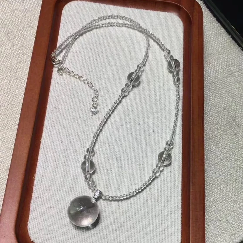 925银天然双A白水晶项链【多样性发其一】E23