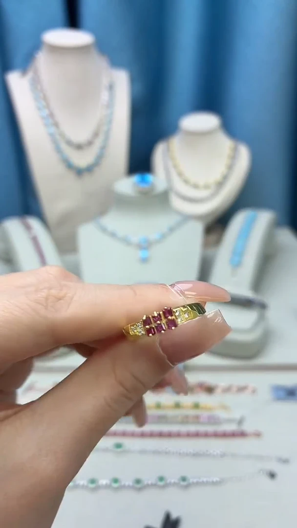银S925镶嵌戒指红宝石089JH0104产品一个（多样性）