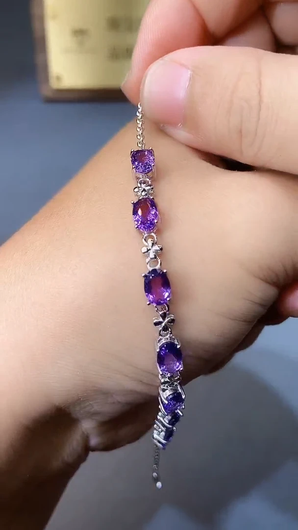 【闪购商品】紫晶手链银S925镶嵌35448