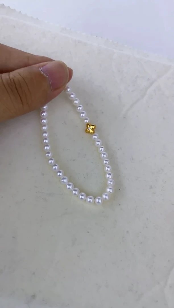 淡水珍珠手绳银S925镶嵌手链