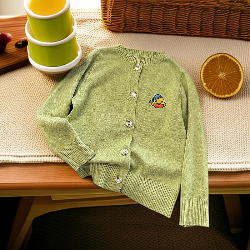 2024儿童秋季洋气韩版百搭休闲风男童女童针织衫开衫童装2216D