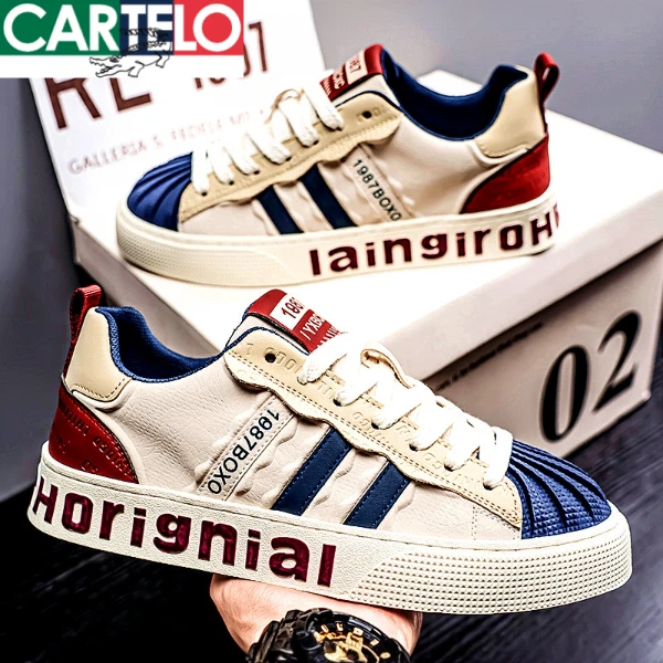 卡帝乐鳄鱼男鞋板鞋春季款爆款2025新款时尚字母潮鞋子男士休闲鞋