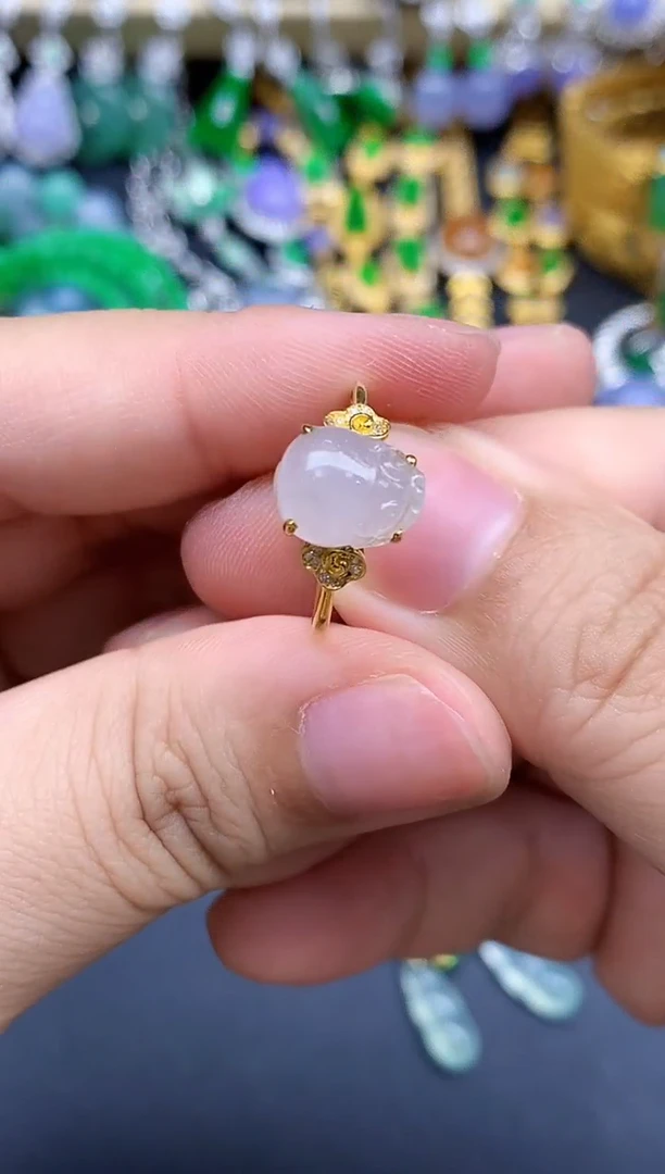 18K金镶嵌戒指翡翠用****1418-中国好珍宝