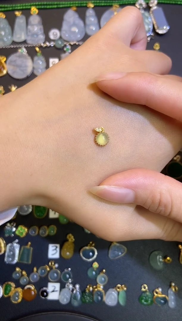 翡翠银S925镶嵌吊坠(不含链)1