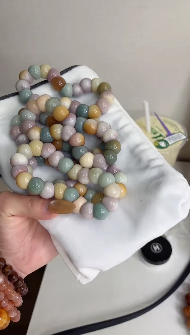 手串菩提根/象牙果沐f65桂花甜糕玉化蒜瓣14mm手串随机