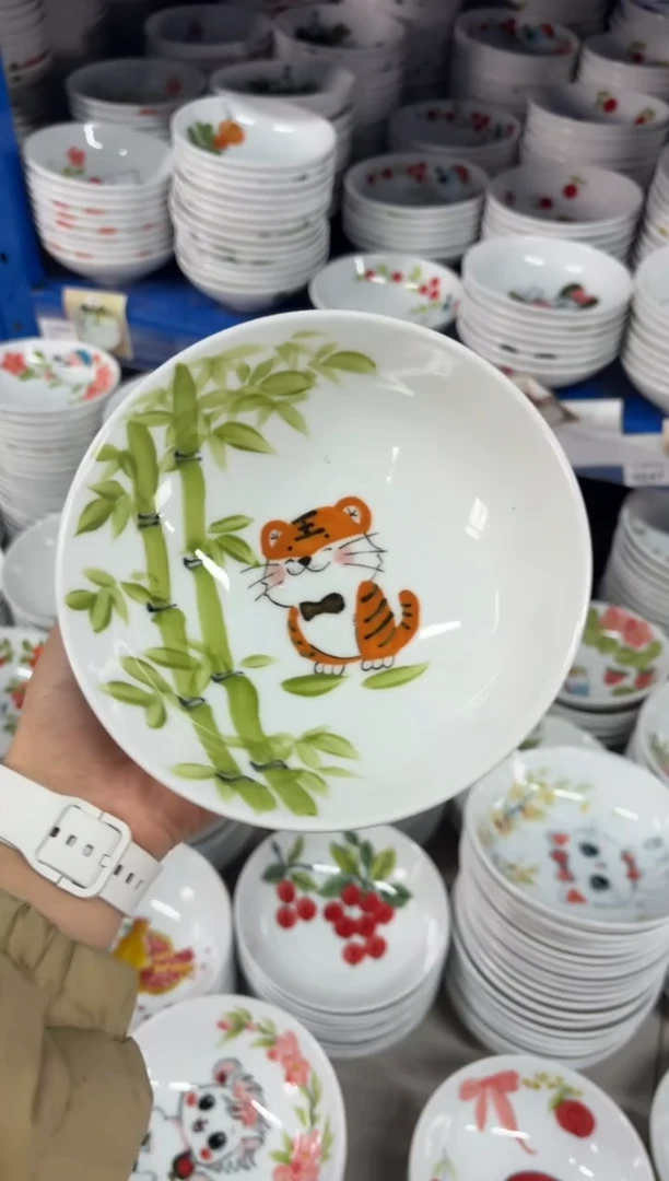 瓷片景德镇高温陶瓷食品级手绘釉中彩-小胖碗