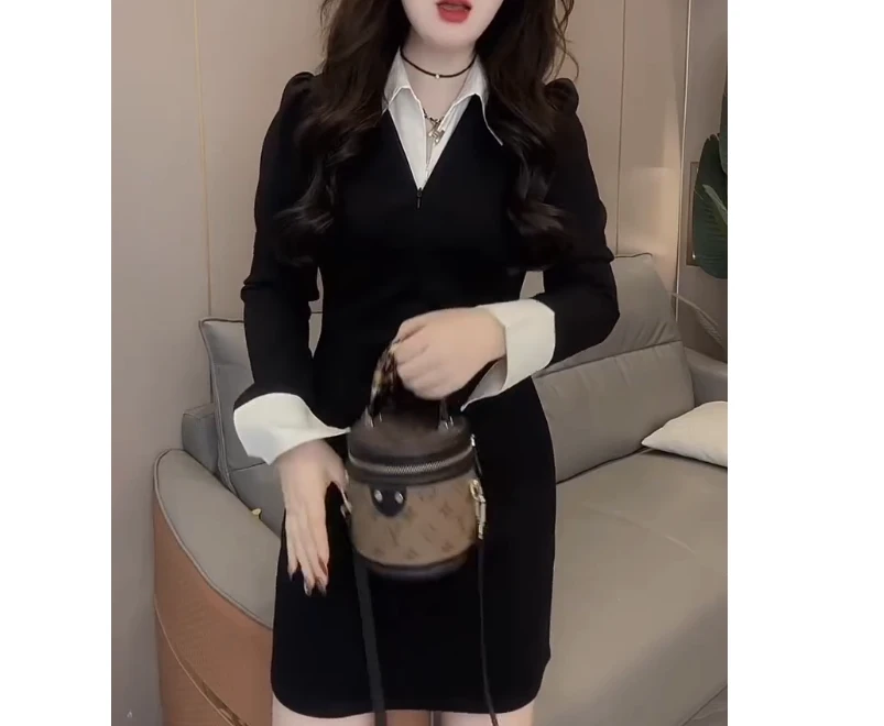 2024冬季新款时尚女装网红高级感休闲爆款连衣裙光A