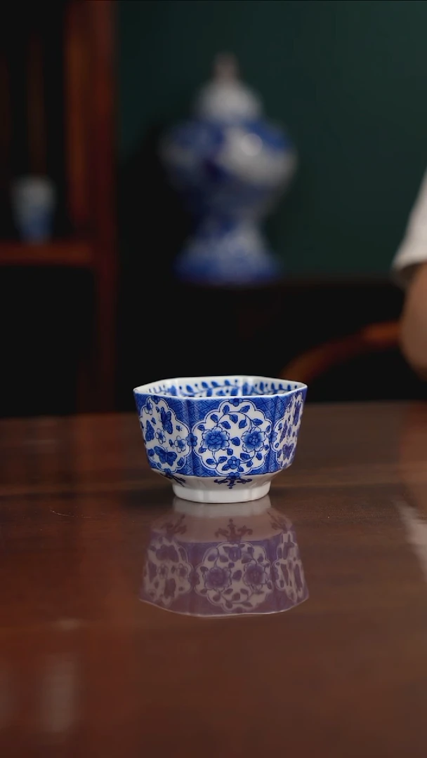 晓月柴窑 六方杯