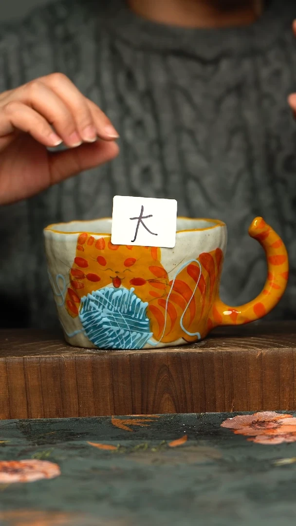 杯釉下彩手工手绘同款陶器