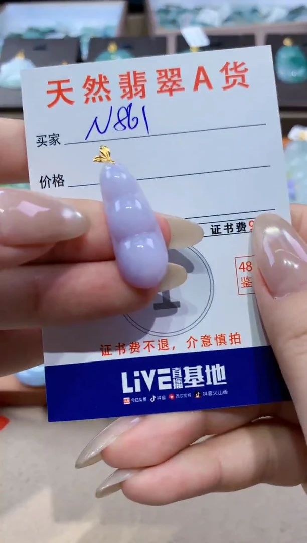 颈饰18K金镶嵌翡翠天然缅甸翡翠A货挂件