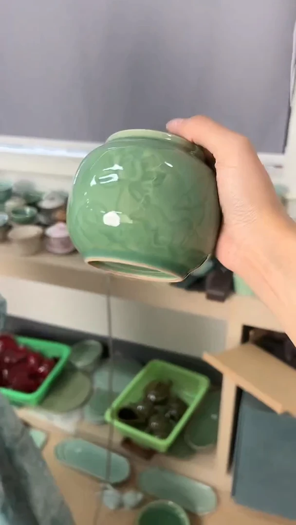 龙泉云间青瓷小米茶器