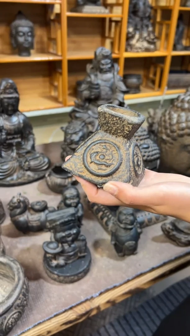 陶土【火山泥】四灵烛台