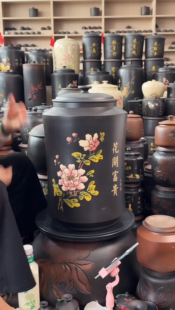 罐瑕疵 彩填三号 茶缸 高51cm 269