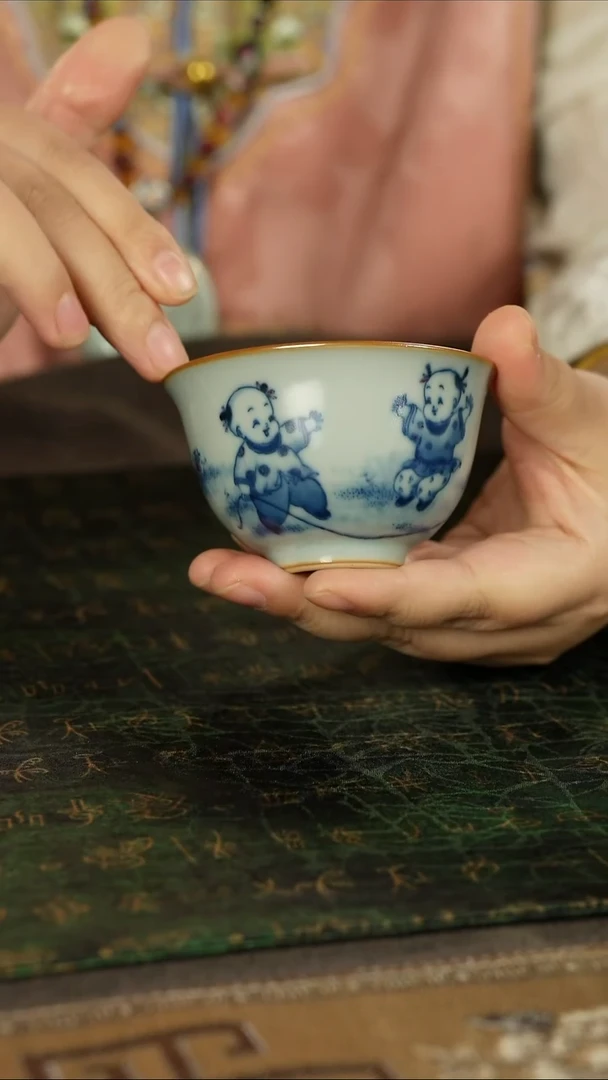 善窑厂汝窑童子主人杯
