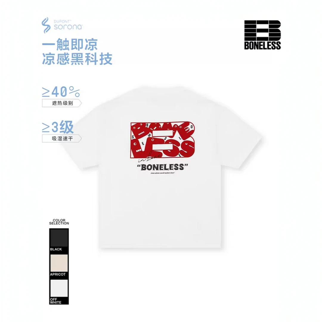 BONELESS趣味字母短袖百搭T恤