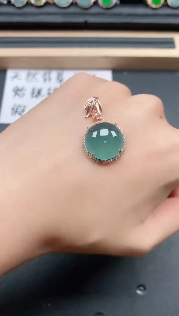 翡翠戒指银S925镶嵌1111