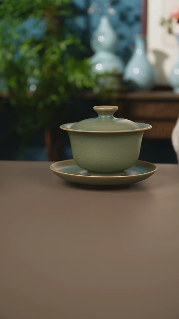 柴烧元宝盖碗一级