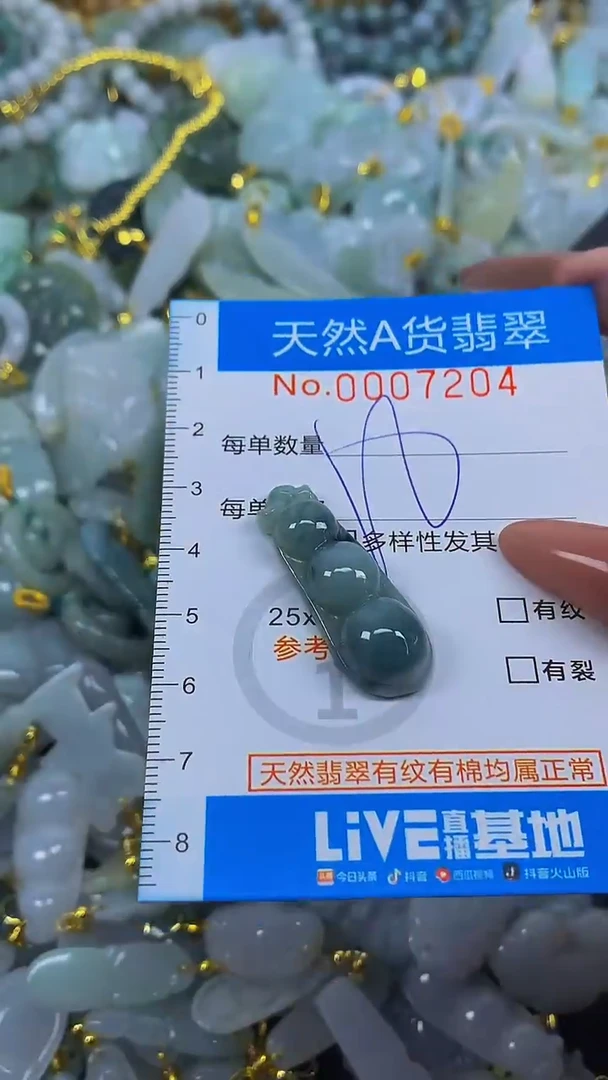 颈饰未镶嵌翡翠净货挂件-7204