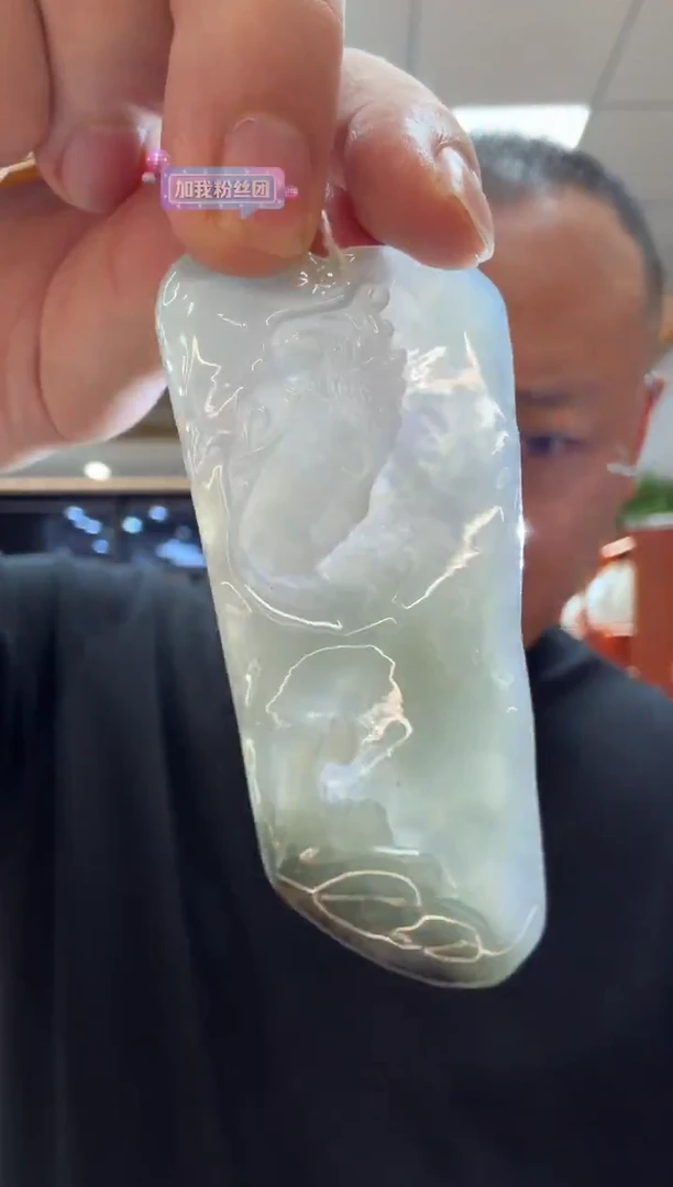 未镶嵌挂件翡翠A货翡翠孤品国雕谢林工